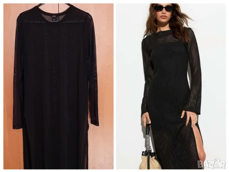 Прозрачна дълга рокля с цепки Lindex , снимка 1