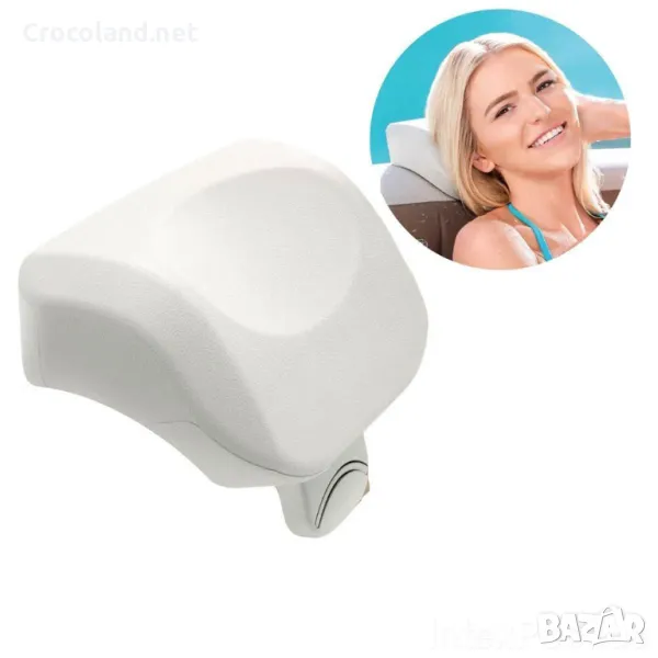 Облегалка за глава Intex, Ергономичен дизайн, Полиуретанова пяна, 28 x 23 x 17 см, бяла, снимка 1