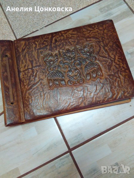 Луксозен ретро фотоалбум ест.кожа със стари фотоси, снимка 1