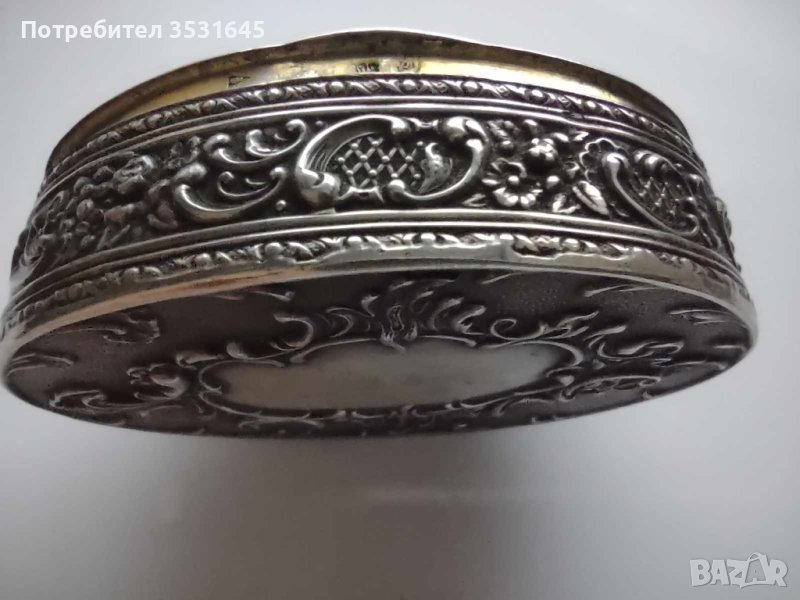 Сребърна кутийка за енфие или хапчета 27гр., снимка 1