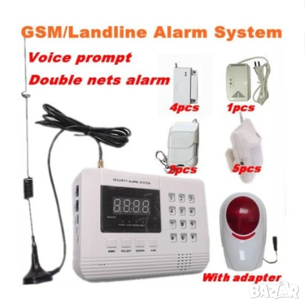 Алармена система с 99 безжични зони PSTN за мобилен и стационарен телефон, снимка 1