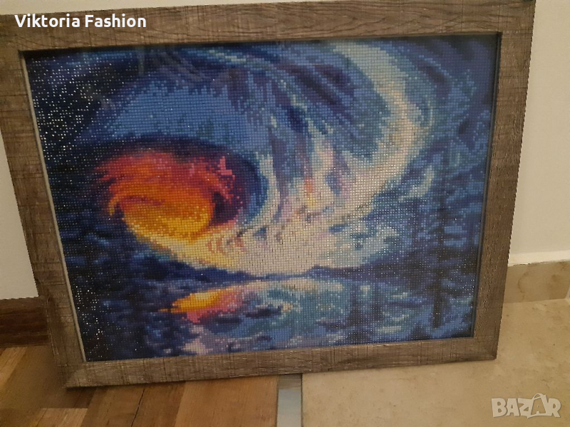 Диамантен гоблен с рамка/Северното сияние, снимка 1