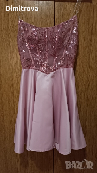 Елегантна рокля в розово, снимка 1
