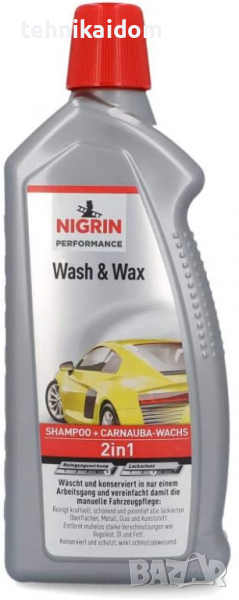 Почистващ и полиращ лак за ръчна автомивка Nigrin Wash&Wax, снимка 1
