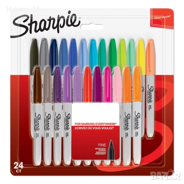 Комплект перманентни маркери Sharpie, F, 24 цвята, снимка 1