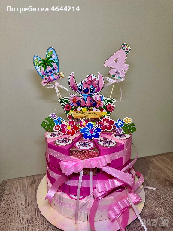 Картонена торта Стич, снимка 1