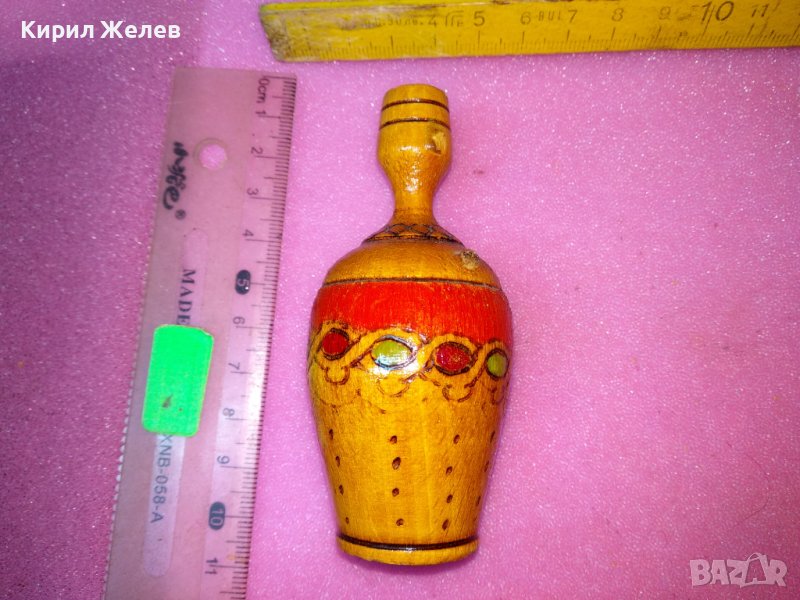 СТАР ПИРОГРАФИРАН РИСУВАН ДЪРВЕН ЕТНО СУВЕНИР 42855, снимка 1