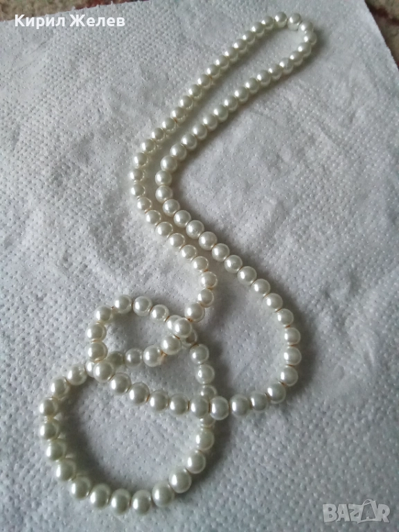 Колие с бели перли 52714, снимка 1