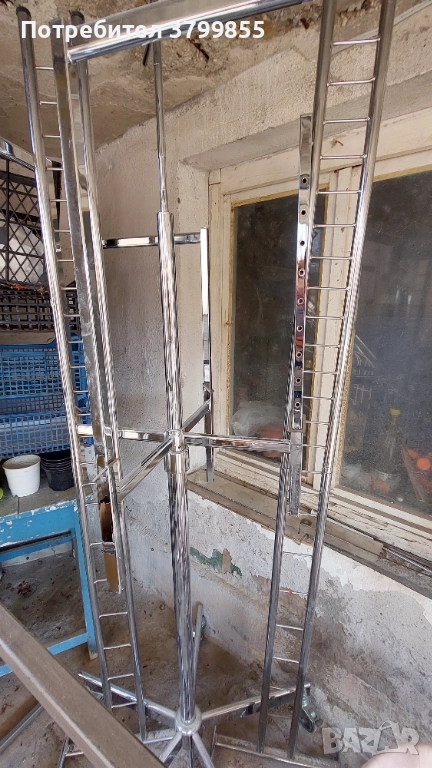 Етажерка-олекотена стомана, висока, снимка 1