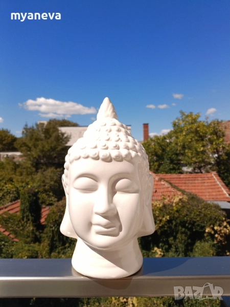 Порцеланови глава на Буда в поза релакс и медитация. , снимка 1