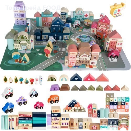 Дървени блокове град, снимка 1