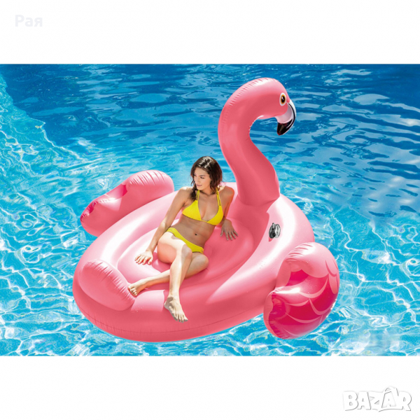 Надуваем дюшек Intex Flamingo Pink 218 х 211 х 136 см , снимка 1