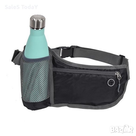 Спортна чанта за кръста, мрежеста торбичка за бутилка, 35x18,5 см, снимка 1