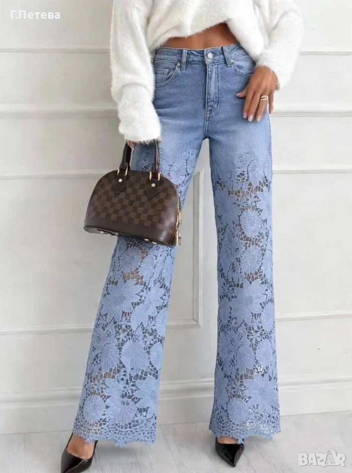 💢Дамски дънки с дантела, снимка 1