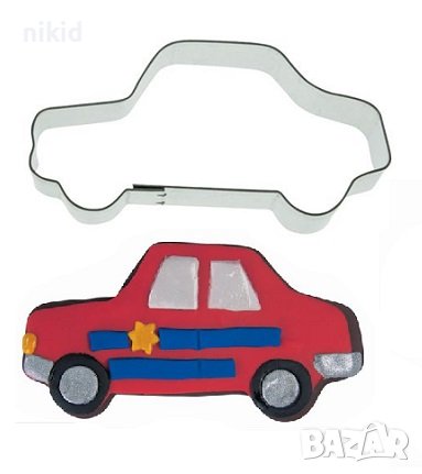 Кола Автомобил полиция метална форма резец украса торта фондан сладки др, снимка 1