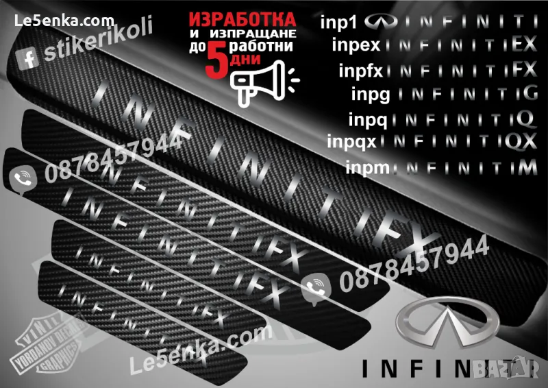 ПРАГОВЕ карбон INFINITI FX фолио стикери inpfx, снимка 1