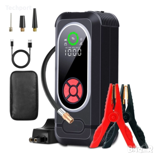 Стартер за автомобил с компресор 4в1, снимка 1