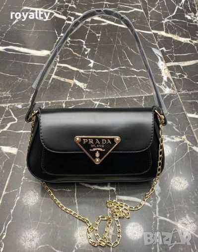 Prad🅰️ Дамска Черна Кожена Чанта , снимка 1