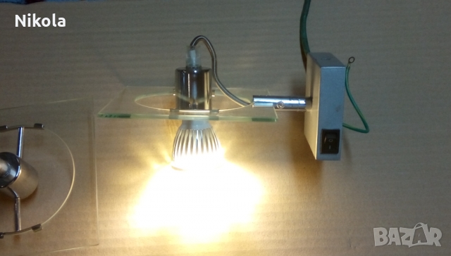 Аплици - лампи за стена 2бр. метал и стъкло и цокъл GU10, снимка 3 - Лампи за стена - 36072126