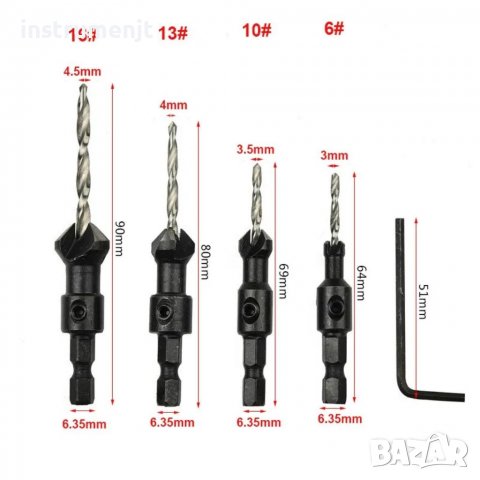  комплект дърводелски свредла с фаска, снимка 5 - Други инструменти - 26928966