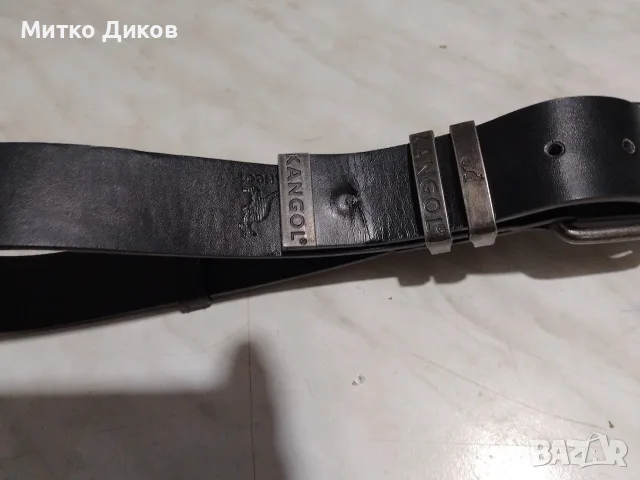 Kangol Марков колан кожен дълъг нов 137 см на 38 мм, снимка 2 - Колани - 56096026