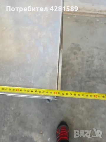 Немска спомагателна масичка от неръждаема стомана с място за чували за брашно, снимка 8 - Други машини и части - 53654922