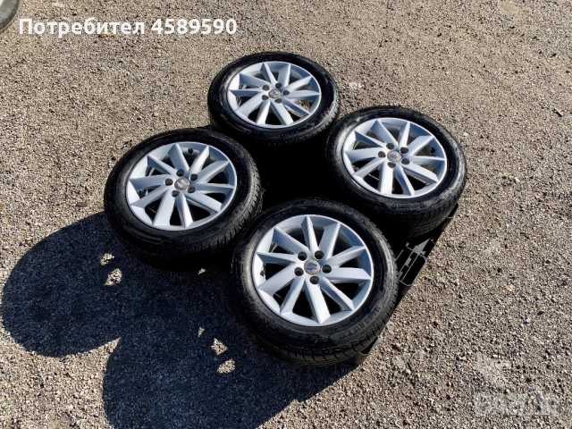Алуминиеви джанти 15цола 5x100 + ЗИМНИ ГУМИ Barum за Seat Ibiza,Skoda Fabia,Vw Polo,Audi A1, снимка 2 - Гуми и джанти - 52258948