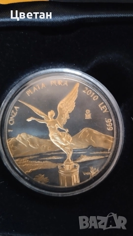 Мексико,сребърна монета,2010г., снимка 2 - Нумизматика и бонистика - 52486703