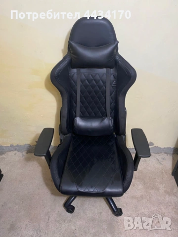 Спешно! Геймърски стол Xmart XGC 203B Pro Black – Много стабилен / Еко кожа