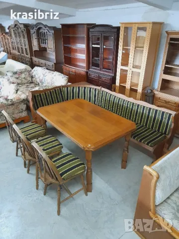 Масивен Кухненски Ъгъл с Разтегателна Маса и 3бр.Столове-внос от Германия , снимка 1