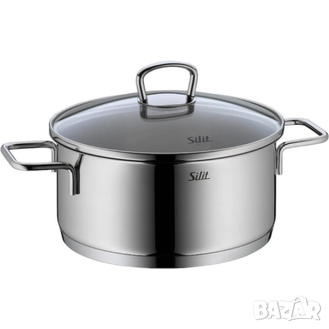Комплект 3 тенджери Silit Alicante, Стъклени капаци, Сребърен, снимка 2 - Съдове за готвене - 52093778