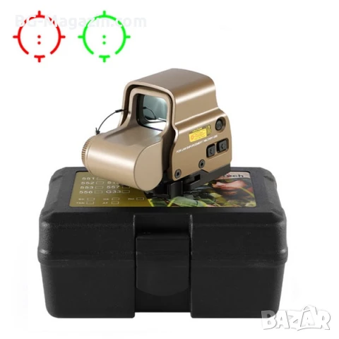 Компактен тактически мерник бързомер с червена и зелена точка за лов еърсофт въздушна пушка прицел, снимка 9 - Оборудване и аксесоари за оръжия - 51051197