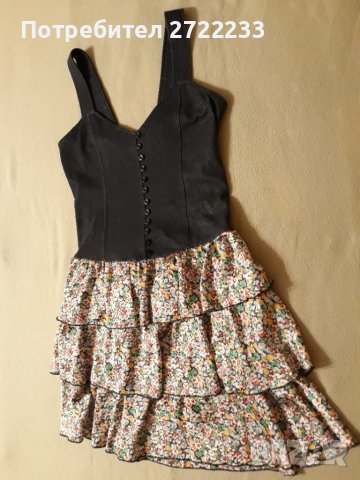 Къса  дамска рокля еластична в горната част, снимка 6 - Рокли - 41797268