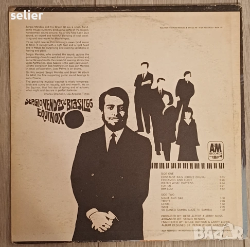 Sergio Mendes & Brasil '66 ‎– Equinox Издание 🇺🇸 USA 1967г Стил:Bossa Nova, Soul-Jazz Състояние на, снимка 2 - Грамофонни плочи - 53660286