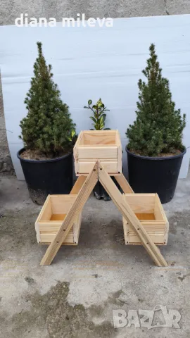 Дървен цветарник!!!, снимка 5 - Декорация за дома - 48445799