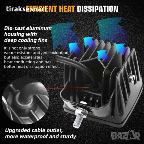 2 Броя Лед LED Халогени Аварийни Лампи Бяла + Оранжева Светлина, снимка 4 - Аксесоари и консумативи - 41790029