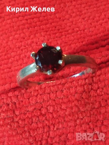 ИЗЯЩЕН СРЕБЪРЕН Тип ГОДЕЖЕН ПРЪСТЕН СРЕБРО 925 с ГОЛЯМ ЮВЕЛИРНО ФАСЕТИРАН ГРАНАТ или РУБИН 38674, снимка 17 - Пръстени - 41637997