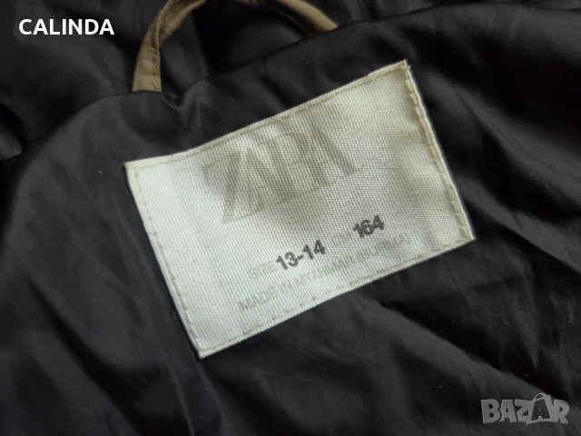 Юношеско детско пухено зимно яке Zara 13-14 години естествен пух, снимка 2 - Якета - 52527426
