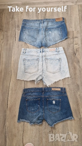 3 броя Дамски къси дънки, снимка 5 - Къси панталони и бермуди - 53509065