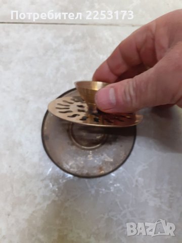 Месингов свещник от 2 части, снимка 2 - Декорация за дома - 39057952