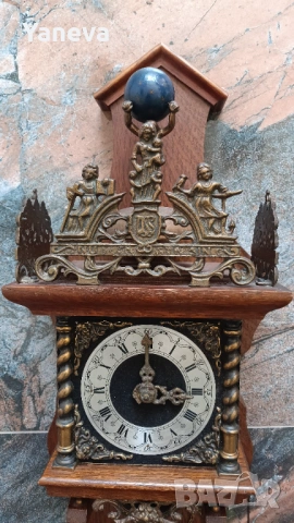Холандски стенен часовник Zaandam , произведен през 60-те години на XX век., снимка 5 - Антикварни и старинни предмети - 53759505