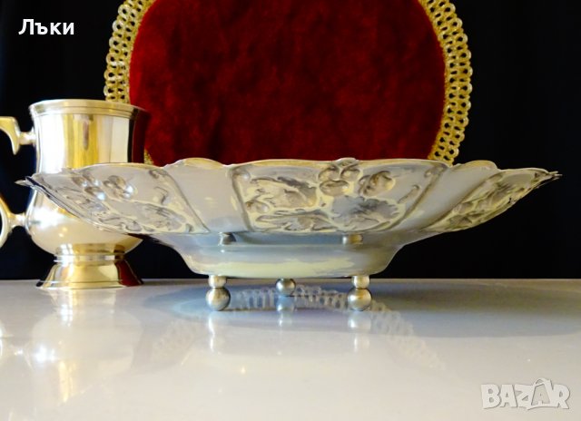  Бронзова фруктиера,салатиера Феникс,барок. , снимка 3 - Антикварни и старинни предмети - 39182824