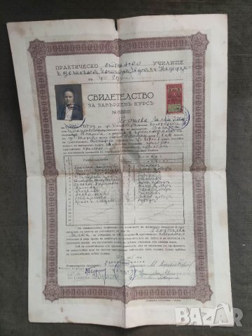 Продавам Свидетелство училище " Евдокия и Надежда " 1925, снимка 1 - Други ценни предмети - 41284860