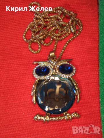 ПОЗЛАТЕНО КОЛИЕ МЕДАЛЬОН КРИСТАЛЕН БУХАЛ ВИНТИДЖ АРТ БИЖУ 24838, снимка 17 - Колиета, медальони, синджири - 36064036