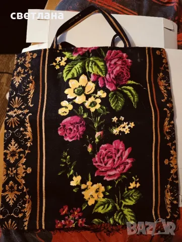 текстилна чанта с ресни на цветя, снимка 3 - Други - 48739126