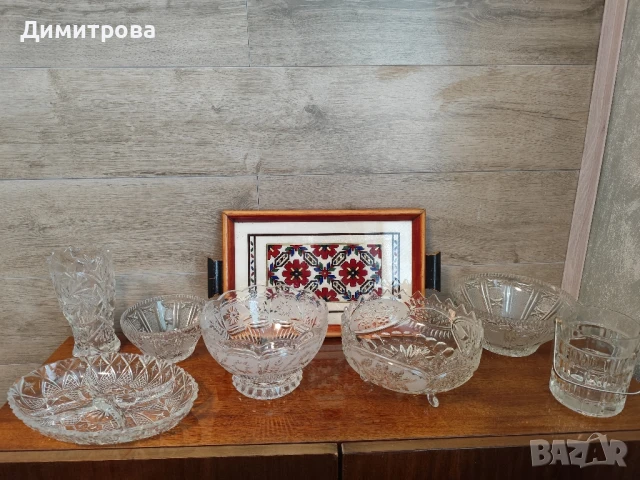 Кристални купи,чинии,ваза,чаши