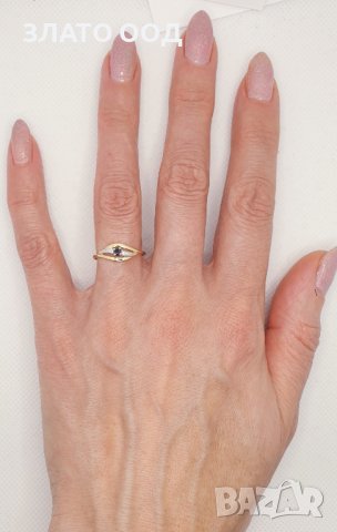 Златни пръстени с сапфири, рубини и диаманти- 18К, снимка 9 - Пръстени - 39790245