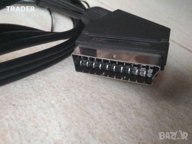 Видео кабел 3 чинча, In/Out към скарт Scart , 1.5м, снимка 3 - Други - 40163099