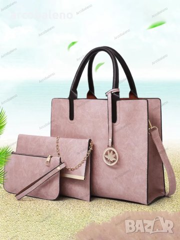Модна дамска чанта комплект от три части, 5цвята - 023, снимка 6 - Чанти - 41612737