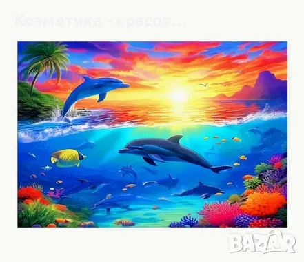 Гоблен щампа с кръстат бод - Морски свят 